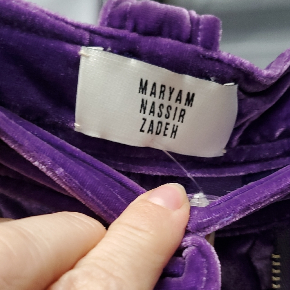 Maryam Nassir Zadeh Rich Purple Velvet Trousers - Picture 4 of 5